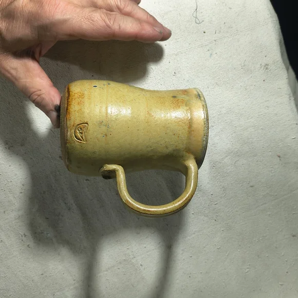 Greenish Brown Coffee Mug Handcrafted Ceramic Glazed - Picture 3 of 6